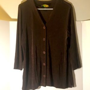 Mirasol top size L button down long sleeves brown